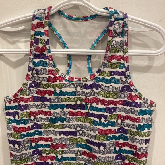 Ivivva White Racerback Tank top with Colourful Words - Picture 2 of 5